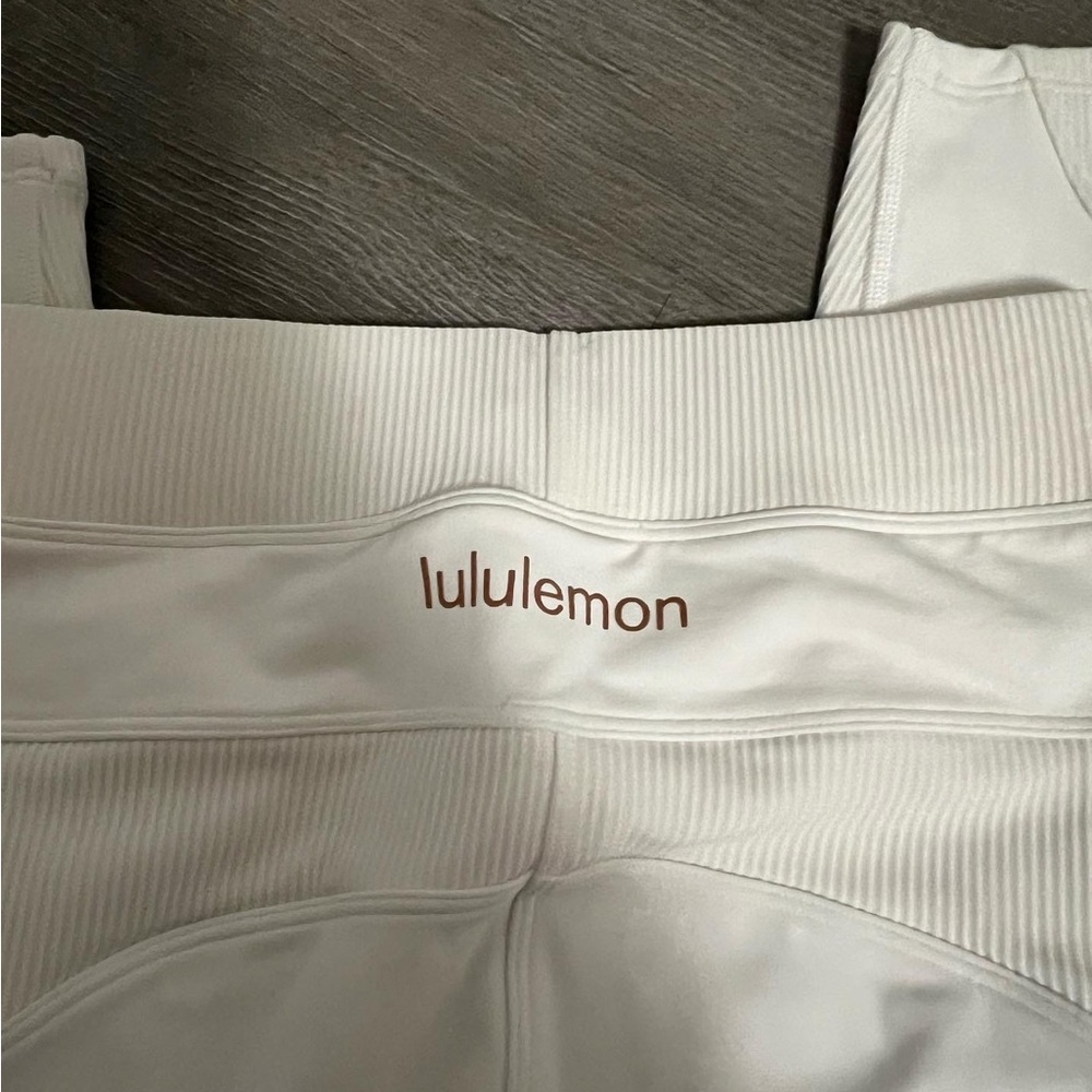 lululemon limited edition white ribbed leggings - Picture 3 of 4